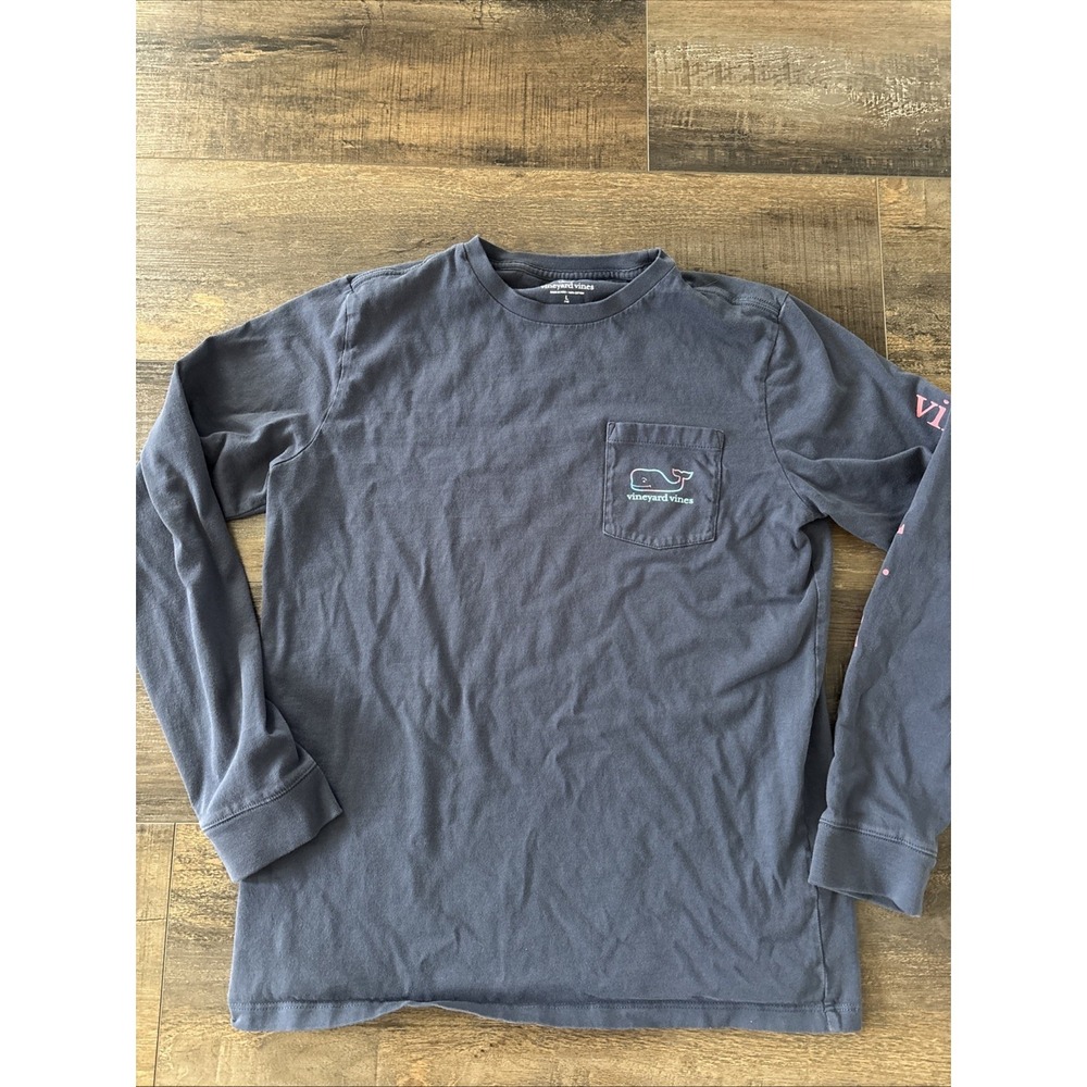 Vineyard Vines Youth XL 16 Long Sleeve Shirt Navy Preppy Whale